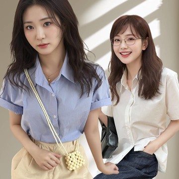 【I.Dear】韓版春夏減齡歐膩POLO領簡約基本款女上衣襯衫(3色)