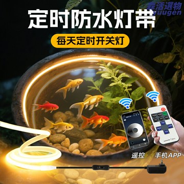 【定時遙控調光】魚缸燈 水下燈帶 LED燈條 防水燈帶 魚缸照明 古法養魚燈 24V低壓安全 戶外防水 七彩漸變 智能定時