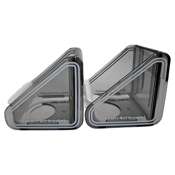 德利生活 輕奢三角壁掛瓶罐收納架 灰色 2個 浴室收納  6.3 x 6.7 x 6.5cm