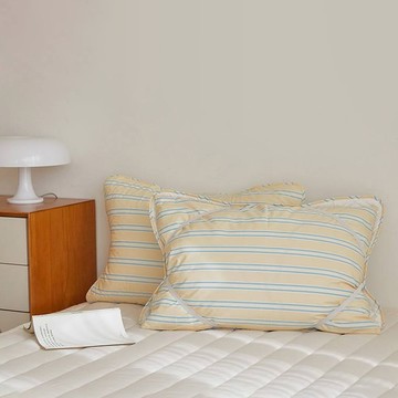 Matilla 復古莊園60支高密度純棉絎縫鬆緊帶式枕頭套  1個  50x70cm  牛奶焦糖色