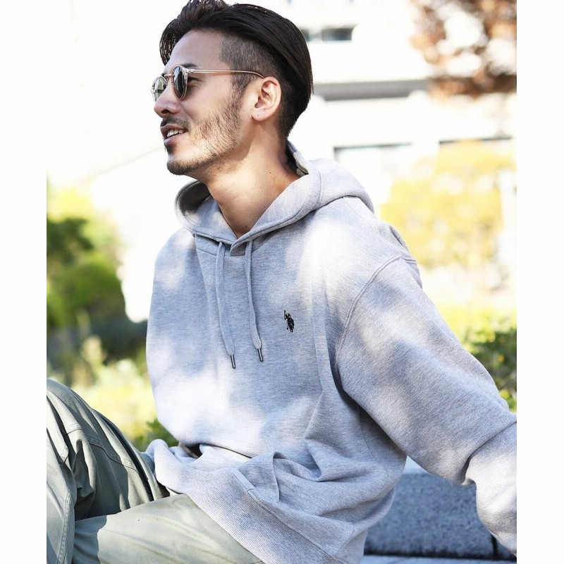 Jiggys Shop ジギーズショップ U S Polo Assn ブランド別注裏毛プルオーバーパーカー ブランド フーディ スウェット プルパーカー メンズ ビッグシルエット オーバーサイズ メンズ 杢グレー 通販 Lineポイント最大1 0 Get Lineショッピング