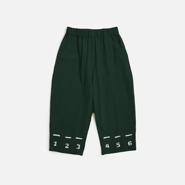 人生的跑道剪裁操場褲-墨綠色