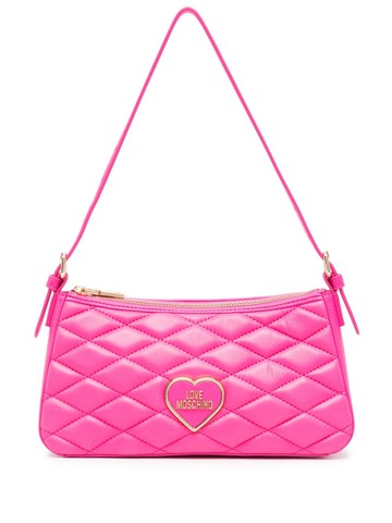 Love Moschino - logo-plaque quilted shoulder bag - women - Polyurethane/Calf Leather - One Size - Pink