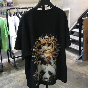 發光雕塑t恤歐美風潮牌寬松短袖男女同款ins超火個性街頭半袖