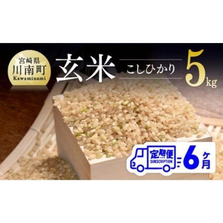 ふるさと納税 令和5年産 玄米 こしひかり 5kg【 全6回米 国産米 宮崎県産米 九州米産米 米飯 お米 米 ライス 玄米 お米 コメ お.. 宮崎県川南町