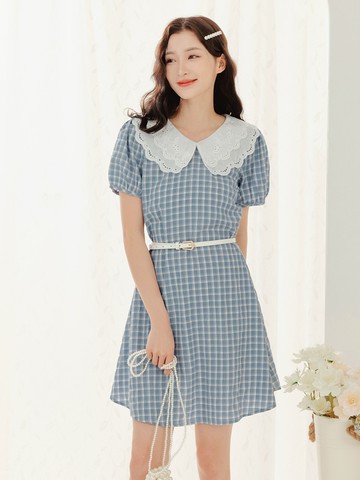 Comme des Garçons TAO plaid-check culotte jumpsuit - Blue