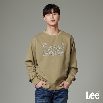 Lee 男款 大LOGO長袖圓領厚TEE 兩色｜MODERN