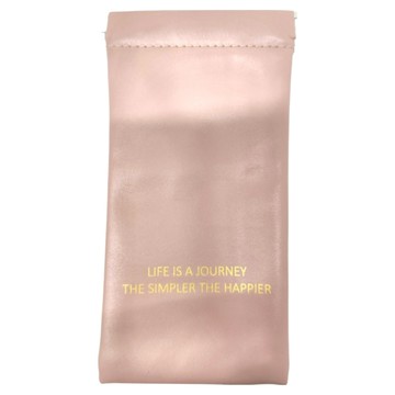 城市漫遊 皮革彈片收納包 眼鏡袋 - 2入  櫻花粉