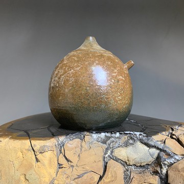 台灣【陶燒釉變】手拉坯水滴硯滴(大)24