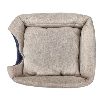 Dogfeet 聯名亞麻系兩用骰子窩 內墊可拆卸 多段式高低  L(45 x 45 x 20cm)  褐色  1個