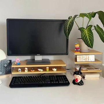 亚克力电脑增高架显示器支架托架办公室工位桌面收纳置物架笔记本  ，{鑫弘-3C數碼}可開發票