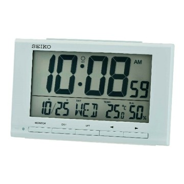 seiko SK037 精工鐘 (QHL090L) 溫溼度大數字電子靜音貪睡鬧鐘(水藍)/9.3*14.8 cm｜樂天全館特惠中★指定刷卡回饋10%