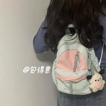 日系雙肩包ins風韓版簡約百搭拼色迷你雙肩包日系軟妹學生設計感MINI揹包旅行包 電腦包 多功能包 休閒包 書包 學生
