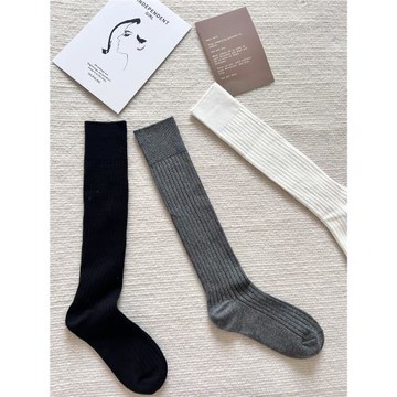 35cm質量超好及膝襪~不下滑miu風加厚秋冬走秀灰色長筒襪女小腿襪