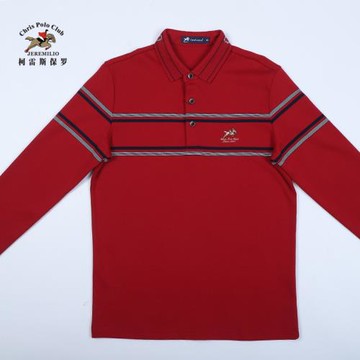 柯雷斯保羅2022秋冬新款男士長袖polo衫高端商務休閑條紋翻領T恤