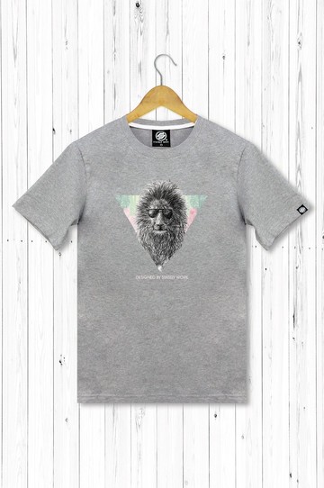 STATELYWORK黑道獅 男短T恤 黑灰白三色