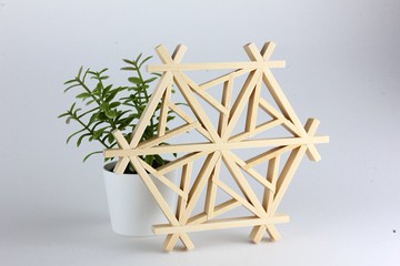 花窗DIY體驗包 - 木器窗花杯墊 - 菱格紋 / 象徵輪轉改運