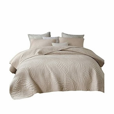 ベッドカバー シングル 3点セット ベッドスプレッド ベットカバーセット カーキ色 おしゃれ コットン100 キルトカバー コットン100 通販 Lineポイント最大get Lineショッピング