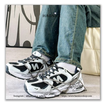 【HAO NICE】惡作劇訂製款New Balance NB 530 SL️解構風 深夜街頭 潑墨 黑白色 運動鞋 休閒鞋