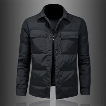 冬季新款翻領羽絨服男士潮流帥氣個性羽絨衣外套修身保暖男裝帥氣