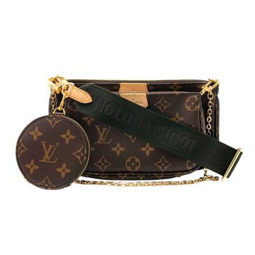 Louis Vuitton LV路易威登 展示品 Multi Pochette 混合式手拿/肩背包/麻將包(M44813-綠)