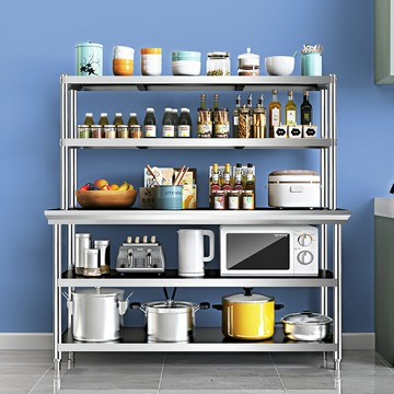 不鏽鋼台立架 台上架 不鏽鋼台面立架分層工作台兩層台上架子廚房置物架奶茶店多層貨架『XY40220』