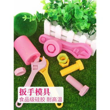 孔明糖藝螺絲磨具鹽雕硅膠創意巧克力翻糖廚用多功能盤飾扳手模具