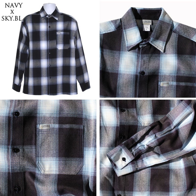 CalTop(キャルトップ・カルトップ】 OMBRE CHECK L/S SHIRTS オンブレ