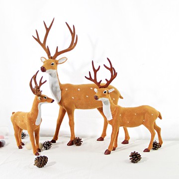 商場櫥窗圣誕節裝飾品梅花鹿仿真麋鹿圣誕樹場景擺件鹿1米鹿道具