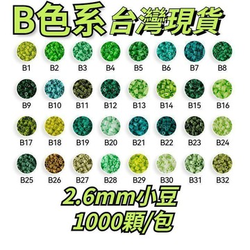 現貨 隔日達🎉拼豆補充包 B色系 2.6mm小豆 MARD同色號 融合豆 DIY手作材料 高品質 魔法豆豆 拼豆 74