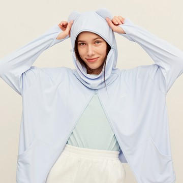 ohsunny可愛熊耳防晒連帽外套春夏新款防紫外線防晒衫透氣UPF50+