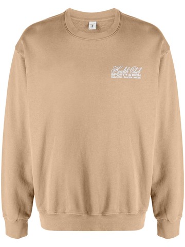Sporty & Rich - Health Club cotton sweatshirt - unisex - Cotton - XL - Brown