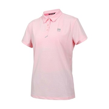 FIRESTAR 女短袖冰感機能POLO衫-慢跑 路跑 休閒 DL568-43 粉紅銀