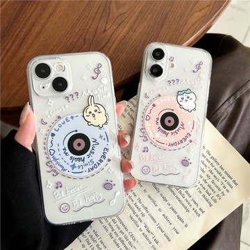 ins風卡通吉伊卡哇小八唱片適用iPhone16pro蘋果15max手機殼14plus透明13可愛烏薩奇12mini/11網紅XR情侶女8p