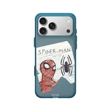 iPhone 17 Pro Max Clear (相機按鈕) 夜幕藍 - 蜘蛛人 Spider-man - 蜘蛛人 - 手繪塗鴉