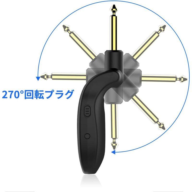 LEKATO ワイヤレス ギター システム オーディオ エレキギター 送信機 受信機 デジタル 内蔵充電式リチウム 2.4GHz