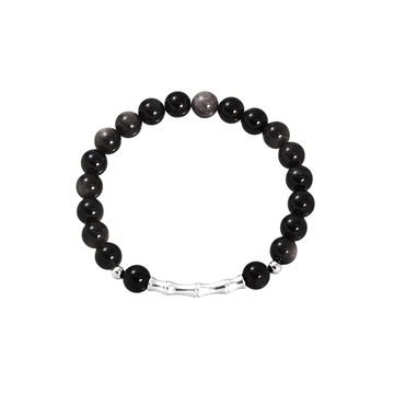 [純銀/銀曜石] 流銀守望手鍊 / Silver Gaze Bracelet