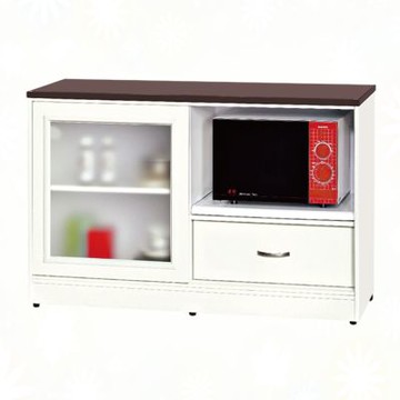 文創集-南亞塑鋼     山亞 南亞塑鋼4.2尺單拉門單抽拉盤低電器櫃/餐櫃/收納櫃-126.3x45.2x81.2cm免組