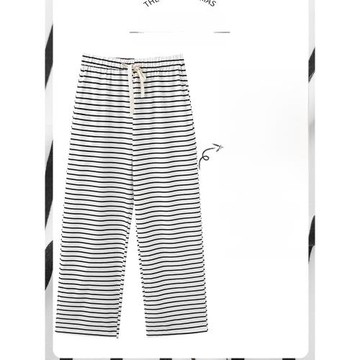 睡褲女純棉春夏季長褲寬松大碼韓版條紋抽繩家居褲空調褲四季通用