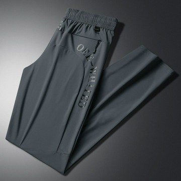 【巴黎精品】現貨+預購 運動褲休閒長褲寬褲緊身褲長褲休閒褲束口褲-冰絲輕薄抗皺高腰男褲子4款v1bj40