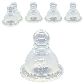 PUKU 藍色企鵝 母乳實感標準三孔奶瓶用奶嘴 矽膠材質 耐熱150度C  6個月以上  2組