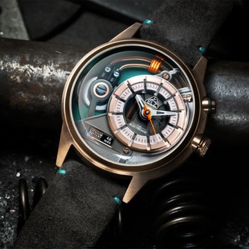 THE ELECTRICIANZ  Steel Cazino 45mm玫瑰金色 獨家電路發光手錶-ZZ-A3C/04-CLC