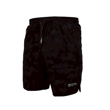 FIRESTAR 男冰感彈性休閒短褲-涼感 慢跑 運動 5分褲 C5813-10 黑灰