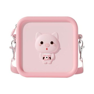 【童心星球 kidslikeplanet】超萌Ｑ矽膠防水相機包｜收納包 （粉紅豬）