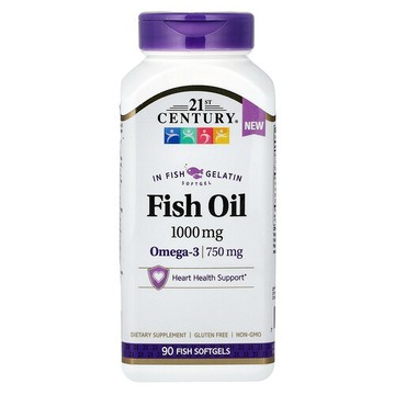 21st Century, Fish Oil, 1,000 mg, 90 Fish Softgels