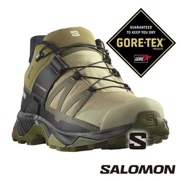 【SALOMON 法國】男低筒登山鞋GT X ULTRA 4『岩綠/橄綠/黑』474529 登山鞋 健行鞋 多功能鞋 戶外 露營 登山