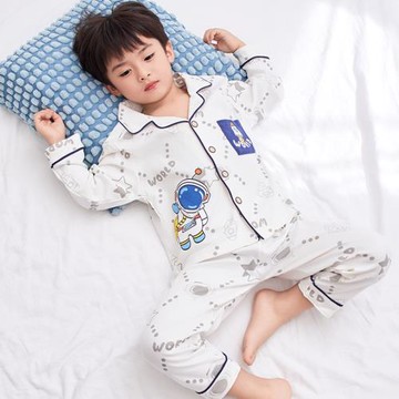 兒童睡衣男童春秋季長袖男孩大童秋款開衫2023新款寶寶家居服套裝