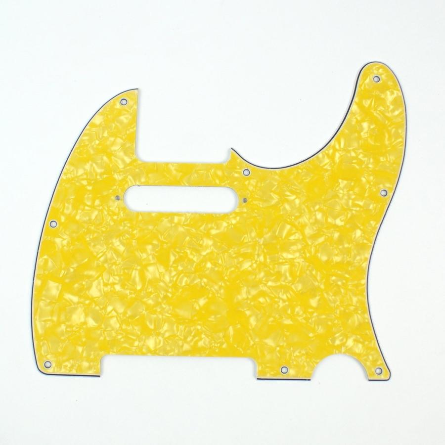 Tele Standard Style Guitar Pick Guard,4ply Yellow Celluloid Pearloid