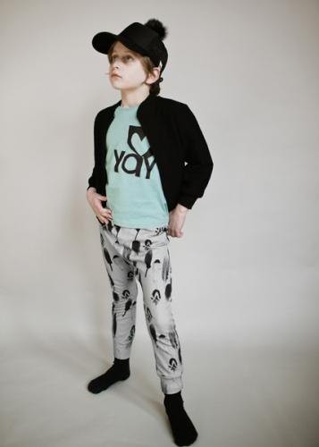 2014 秋冬Beau Loves 灰色滿版羽毛哈倫褲