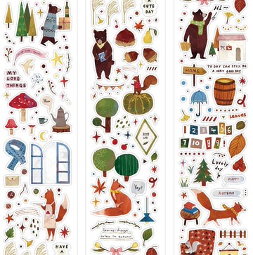 栗子味 和紙 割型貼紙捲 5米卷 (kiss cut)